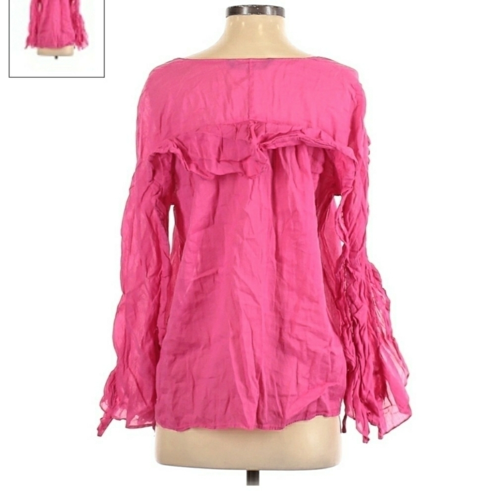 Zara Basic Collection Pink Button Up Long Sleeve … - image 2